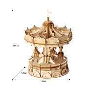 Maquette Bois Manège Carrousel 15 cm Puzzle 3D de 178 pièces TG404 Rolife