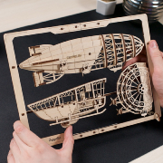 Ugears Maquette Cadre Bois Dirigeable Zeppelin Puzzle 2.5D