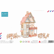 Maison de Poupées Villa Gothic Colorée 46x29x17cm à construire Bois Ech 1/36