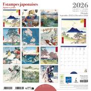 Calendrier mural 2026 Estampes Japonaises 12 illustrations 16 mois 30X30 cm Ed Desastre