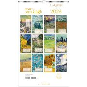 Calendrier mural Luxe 2026 Van Gogh 12 illustrations 12 mois Doré Or chaud 29X49 cm Ed Desastre