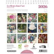 Mini-Calendrier Chevalet 2026 Les Fleurs dans l'Art 12 illustrations 14X16 cm Ed du Désastre
