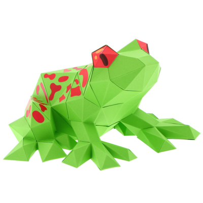 Kit de pliage Prédécoupé Grenouille Verte et Rouge Agent Paper