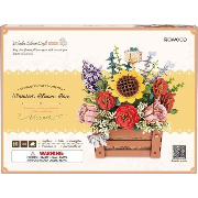 Maquette Bois Cagette de 7 Fleurs Plantes Puzzle 3D de 658 pièces TW02H Wooden Bloom Box Rowood