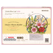 Panier Bois de 5 Fleurs Plantes Puzzle 3D de 428 pièces TW03H Wooden Flower Basket Rowood