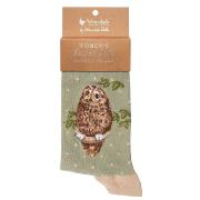 Chaussettes Femme Vert Olive Chouette Bambou Taille unique 37-42 Wrendale