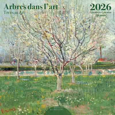 Calendrier mural 2026 Les arbres dans l'Art 12 illustrations 16 mois 30X30 cm Ed Desastre