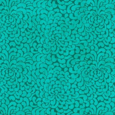 Papier Népalais Lokta Grosse fleur Kikou Turquoise Motif Gris 50x75 cm