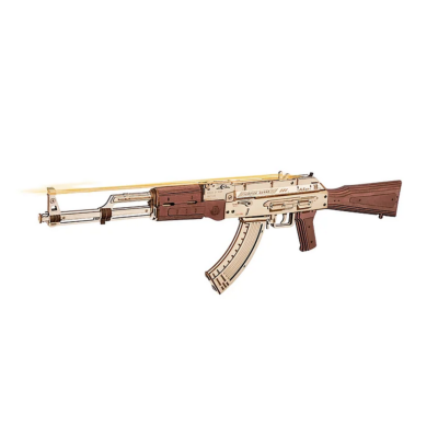 Maquette Bois Fusil d'assaut AK47 43cm Puzzle 3D de 315 pièces LQ901 Rokr