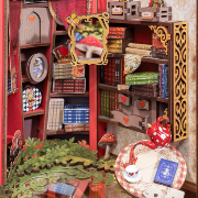 Kit Maquette Book Nook à fabriquer Alice au Pays des Merveilles 20x15x25cm TGB12 Serre-livres Alice 3D miniature Rolife