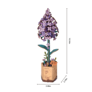 Maquette Bois Pot de Fleurs Lilas Violet Puzzle 3D de 154 pièces TW021 Rolife