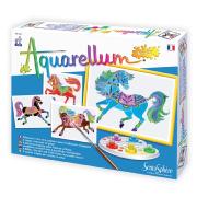 Kit Peinture Aquarellum Junior Chevaux 4 Tableaux 18x25cm Sentosphère