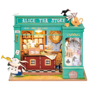 Kit Maquette Bois Miniature Alice's Tea Store 14x20x22 cm DG156 Rolife