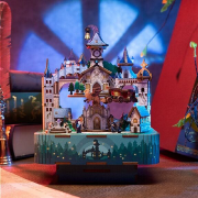 Kit Boîte à musique Chateau Magique 19 cm Puzzle 3D Bois mécanisme à manivelle 111 pièces Tonecheer