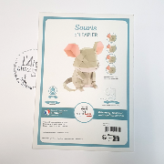 Kit de pliage Prédécoupé Souris Grise assise  Agent Paper