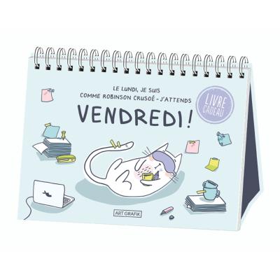 Livre cadeau 52 messages Bureau J'attends Vendredi Livre Chevalet 16 x 13 cm Art Grafik