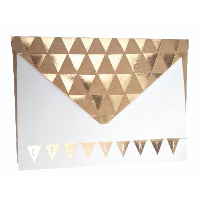 Set de 7 Cartes Fanions Celebrate et  7 Enveloppes 9 x 12 cm