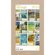Calendrier mural Luxe 2026 Van Gogh 12 illustrations 12 mois Doré Or chaud 29X49 cm Ed Desastre