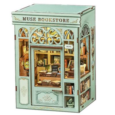 Kit Maquette Book Nook Muse Bookstore 17x12x10 cm Librairie vert clair 3D avec Porte Cuteebee