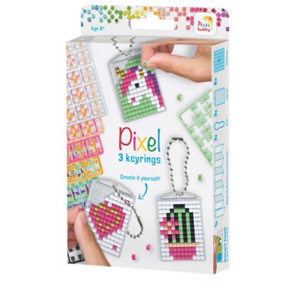 Kit Pixels 3 Porte-Clés Girly et Livret 38 modèles Pixel Hobby