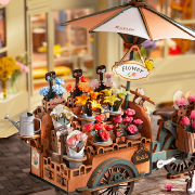 Kit Maquette 3D Puzzle Chariot de Fleurs Blossom Cart 24x16x21 cm TGS03 Création Set Rolife