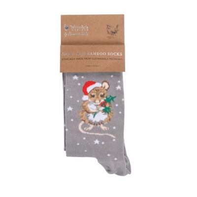 Chaussettes Femme Grises Souris Houx Bambou Taille unique 37-42 Wrendale