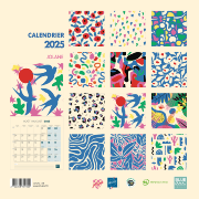 Calendrier mural 2025 Jolane 12 Illustrations Fleurs 30X30 cm Blue Art Editions