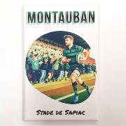 Magnet Montauban Stade de Sapiac Rugbyman Aimant Rectangle 45x68 mm Collection 3 Hélidée