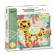 Coffret Pochoirs Motifs 5 Tableaux Thème Jungle 3 ans Crealign