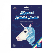 Kit Trophée Tête de Licorne Magique Bleue Colorée à Construire