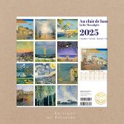 Calendrier mural Luxe 2025 Au Clair de Lune 12 illustrations 12 mois Doré Or chaud 30X30 cm Ed Desastre