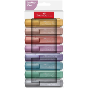 Pochette 8 Feutres Surligneurs Métallisés Pointe biseau Textliner Faber Castell