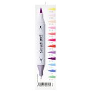 Feutres Graph'It Brush 12 couleurs Manga Shojo Marqueurs à Alcool Double-Pointe Pinceau et Fine