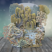 Carte 3D Décor d'Eté Summer 16x16 Décor en relief avec enveloppe