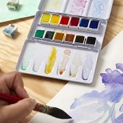 Aquarelle Fine Boite Pocket Métal 12 1/2 godets Pébéo