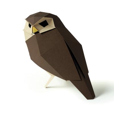 Kit de pliage Prédécoupé Chouette Chevêche 28 cm Oiseau en Papier 3D Plego