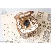 Ugears Maquette Bois Coffre au trésor 14cm Puzzle 3D Mécanique 190 pièces