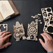 Ugears Maquette Bois Ancienne Tour Horloge  20 cm Puzzle 3D Mécanique  44 pièces