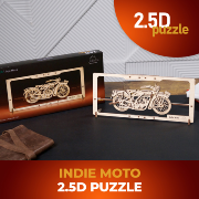 Ugears Maquette Cadre Bois Moto Puzzle 2.5D