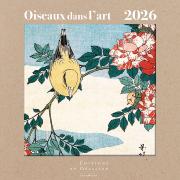Calendrier mural Luxe 2026 Oiseaux dans l'Art 12 illustrations 12 mois Doré Or chaud 30X30 cm Ed Desastre