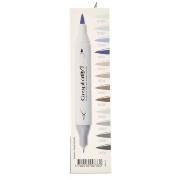 Feutres Graph'It Brush 12 couleurs Mix Gris Marqueurs à Alcool Double-Pointe Pinceau et Fine