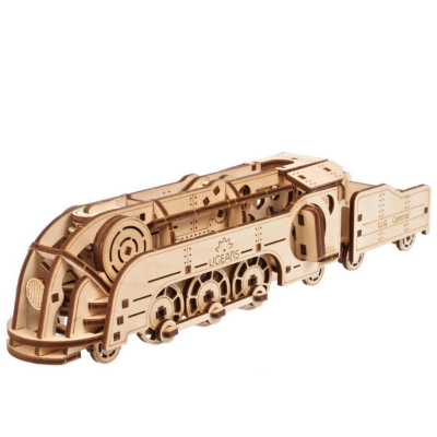 Ugears Maquette Bois Mini Locomotive 25 cm Puzzle 3D Mécanique