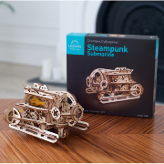 Ugears Maquette Bois Mini Steampunk sous-marin 14 cm Puzzle 3D Mécanique