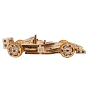 Ugears Maquette Bois Voiture de Course Compact Racer 13cm Puzzle 3D Mécanique 90 pièces