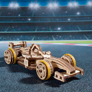 Ugears Maquette Bois Voiture de Course Compact Racer 13cm Puzzle 3D Mécanique 90 pièces