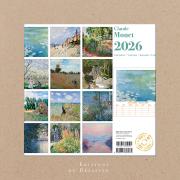 Calendrier mural Luxe 2026 Claude Monet 12 illustrations 12 mois Doré Or chaud 30X30 cm Ed Desastre