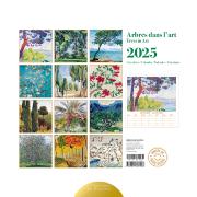 Calendrier mural Luxe 2025 Arbre dans l'Art 12 illustrations 12 mois Doré Or chaud 30X30 cm Ed Desastre