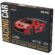 Maquette mécanique en bois Voiture de Course Rouge 237 pièces 21×9×6cm Puzzle 3D Ewa Eco Wood Art
