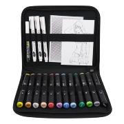 Trousse Feutres Graph'It Manga Starter Marqueurs à Alcool Double-Pointe Liners Trames Carnet