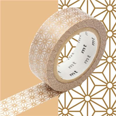 Masking Tape motif Asanoha Or Rouleau 15mm x 7m